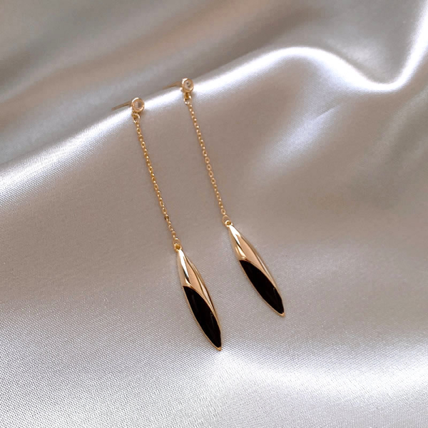 Black Gold Plated Earrings | By Sophi