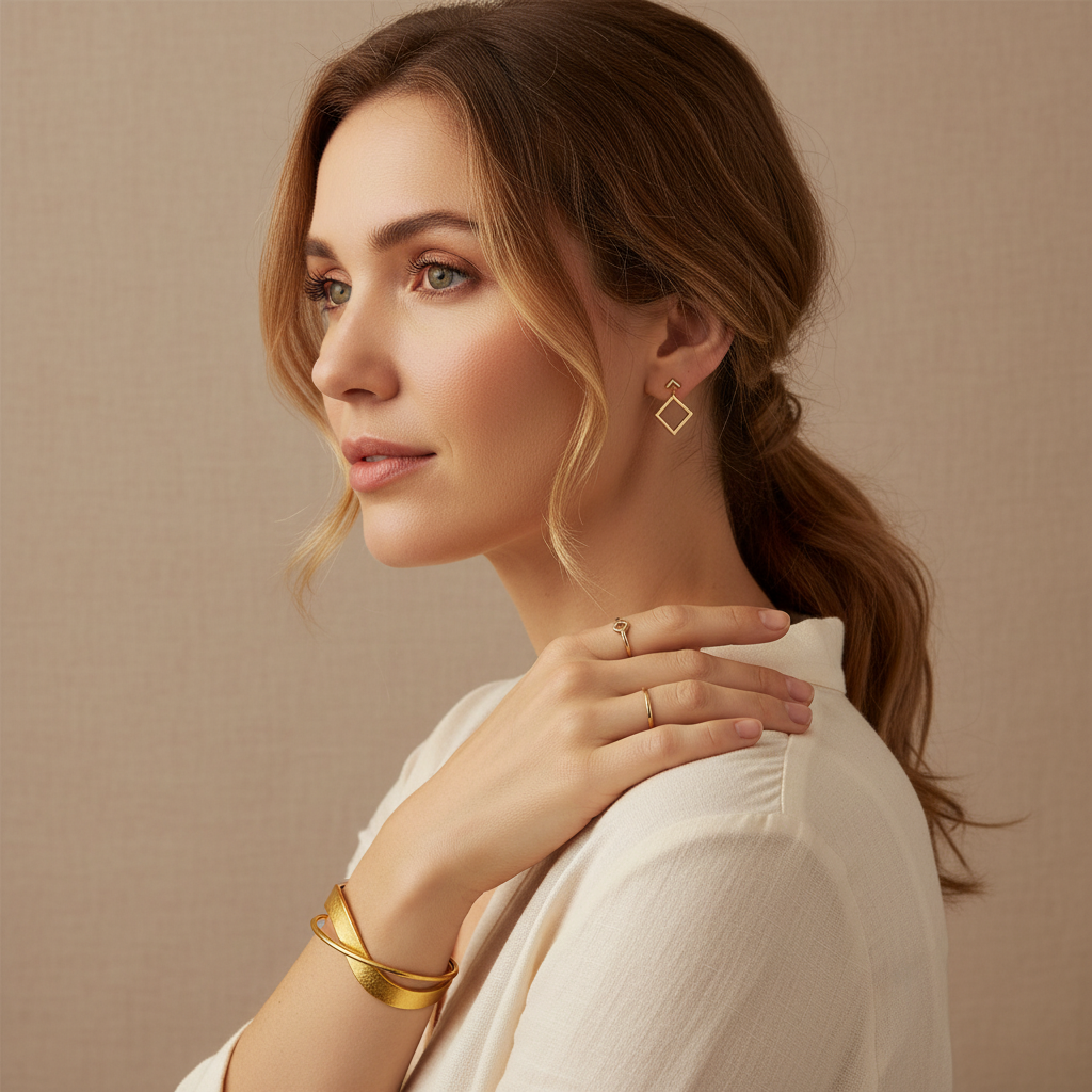 Gold Wavy Bracelet – Fluid Luxury for Every Wrist