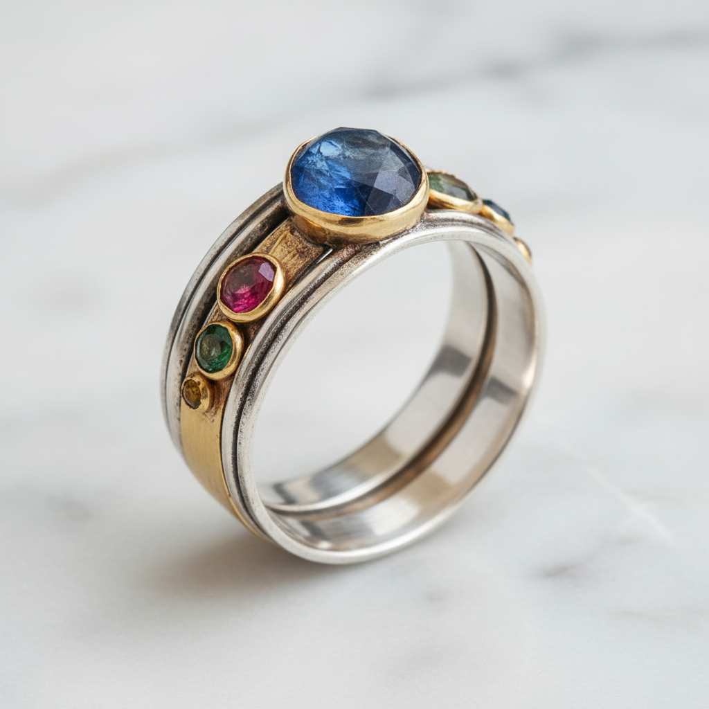 Colorful Stone Stacking Ring