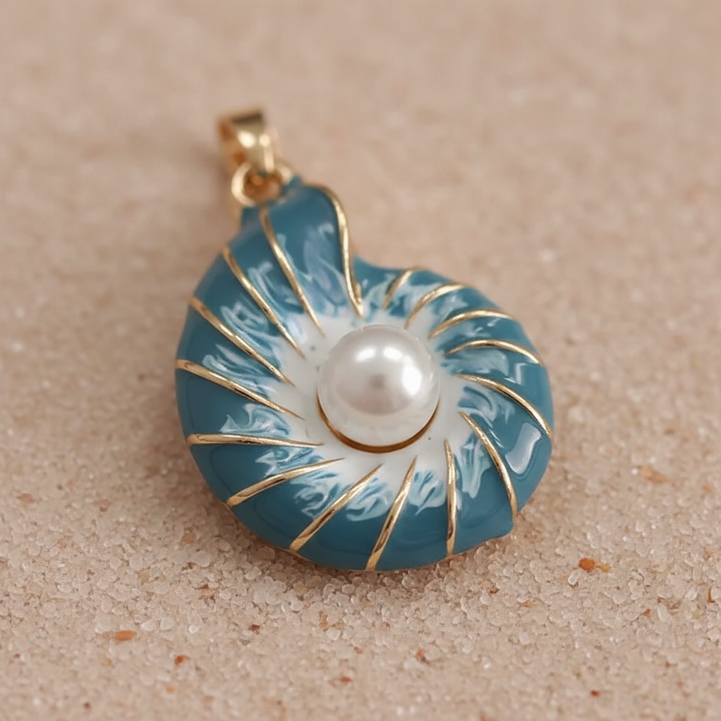 Pearl Blue Shell Necklace