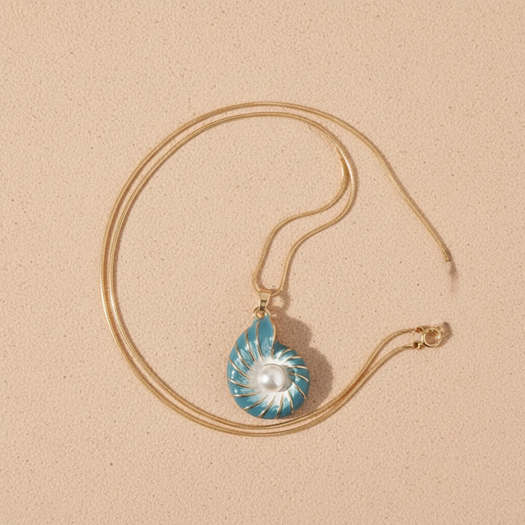 Pearl Blue Shell Necklace