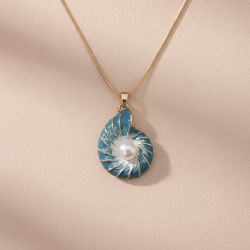 Pearl Blue Shell Necklace