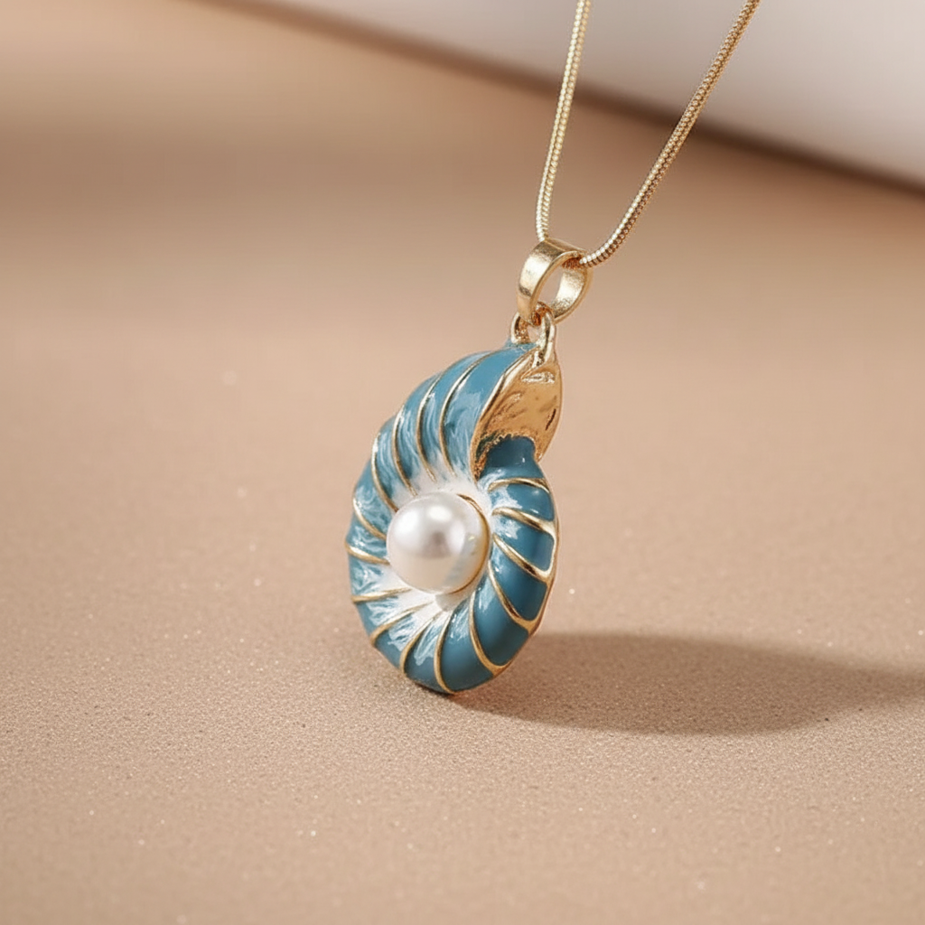 Pearl Blue Shell Necklace