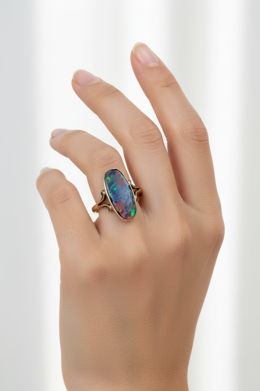 Opal Ring - Fingers Up Lifestyle Shot