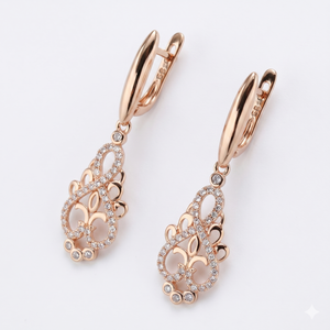 Elegant Elf Earrings with Zirconia in Gold