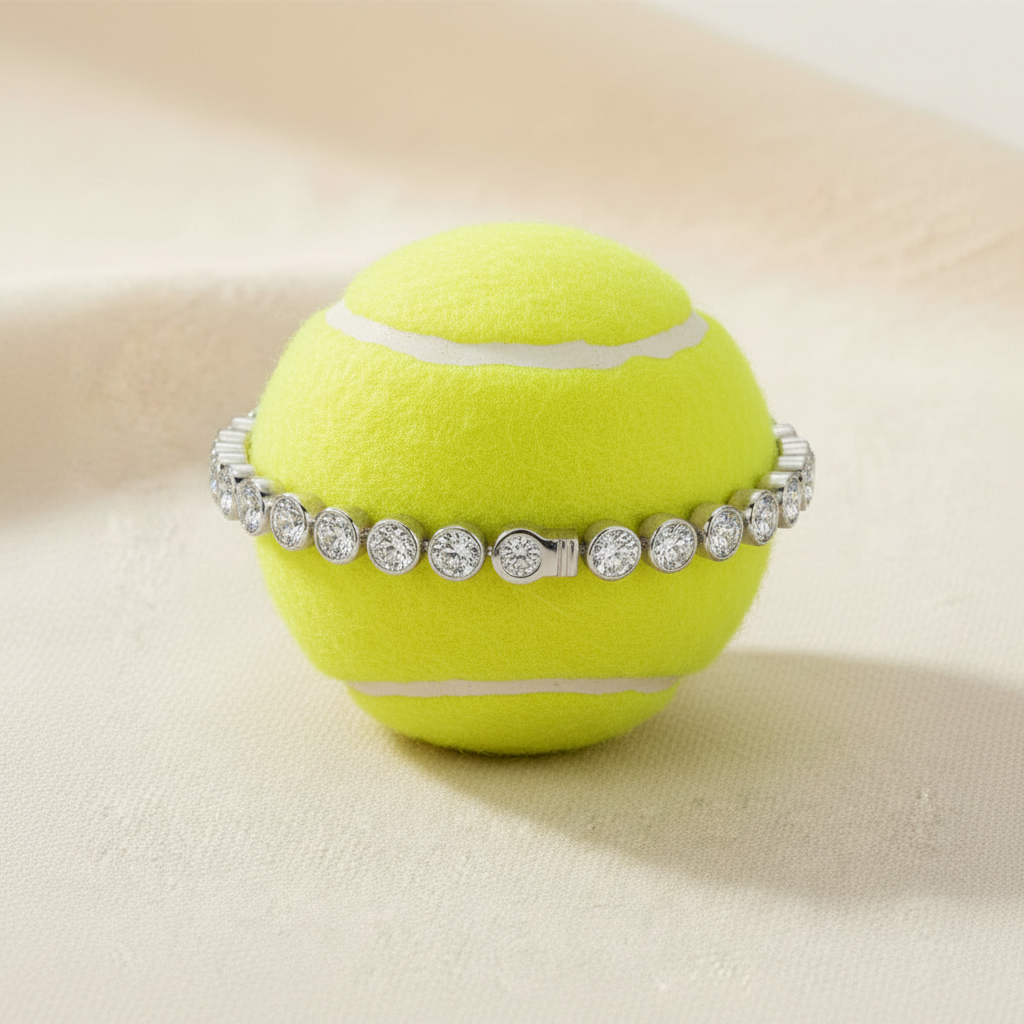 Round Moissanite Tennis Bracelet in Sterling Silver