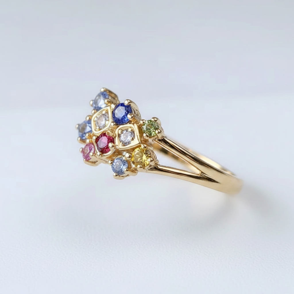 Prismatic Crystal Gold Ring