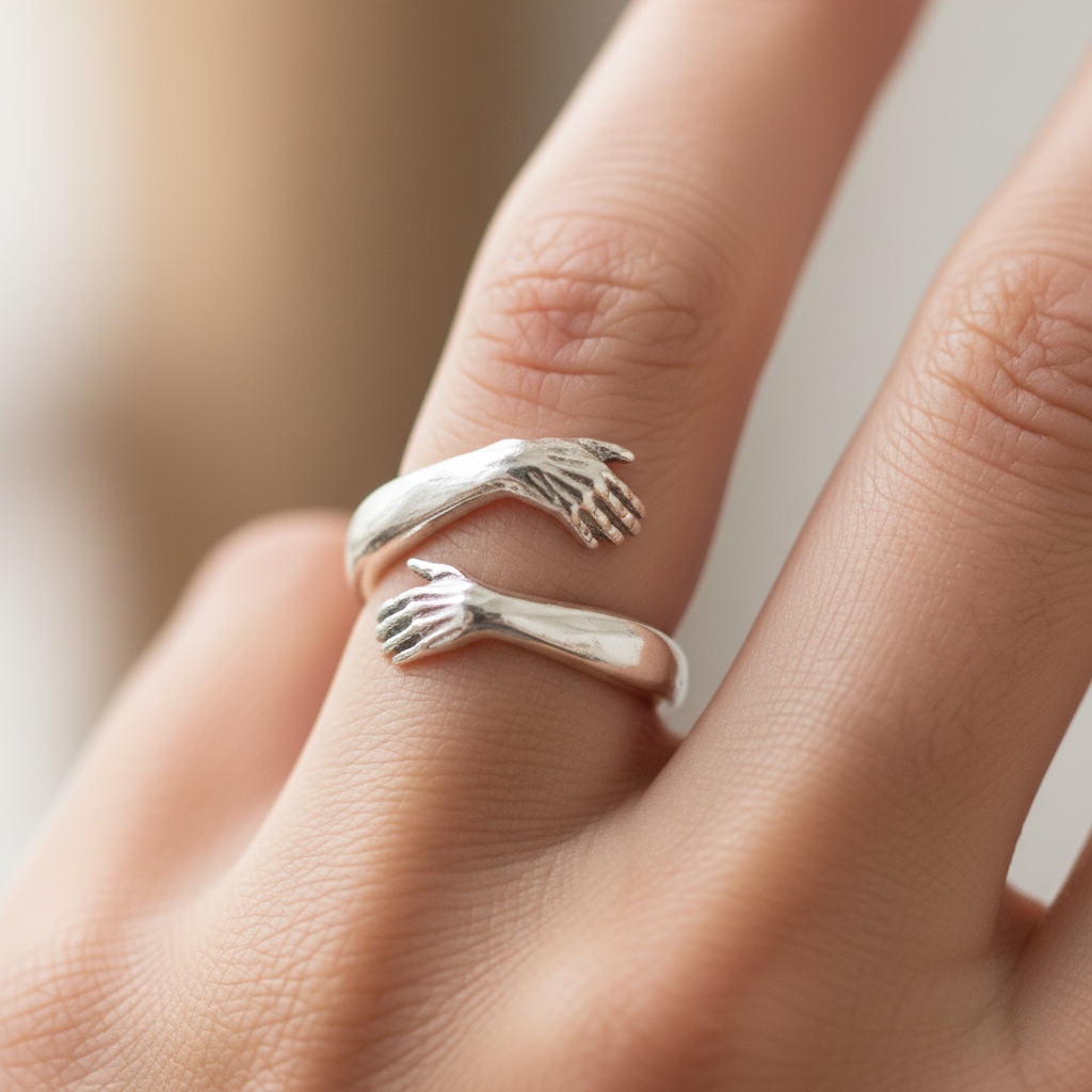 Silver Adjustable Hug Ring