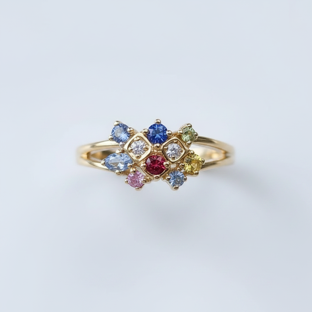 Prismatic Crystal Gold Ring