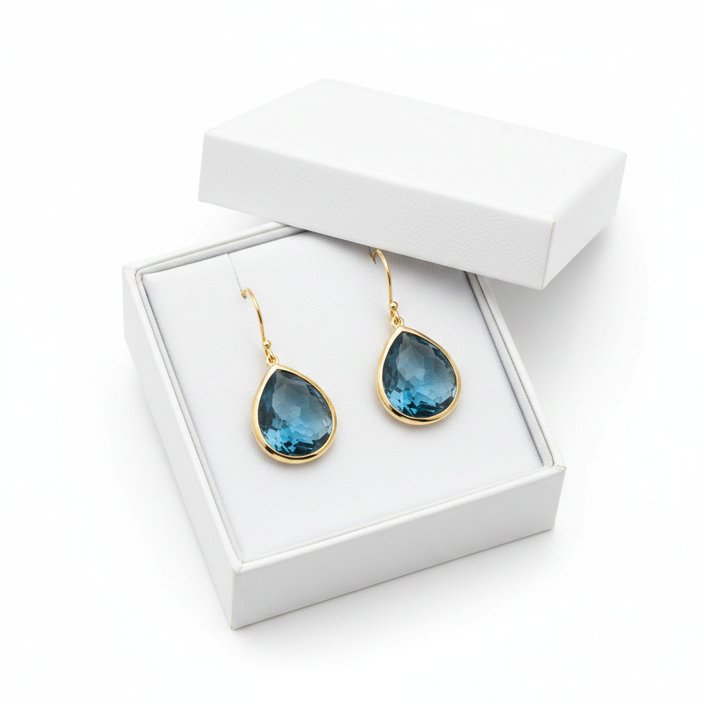 Vintage Blue Crystal Drop Earrings