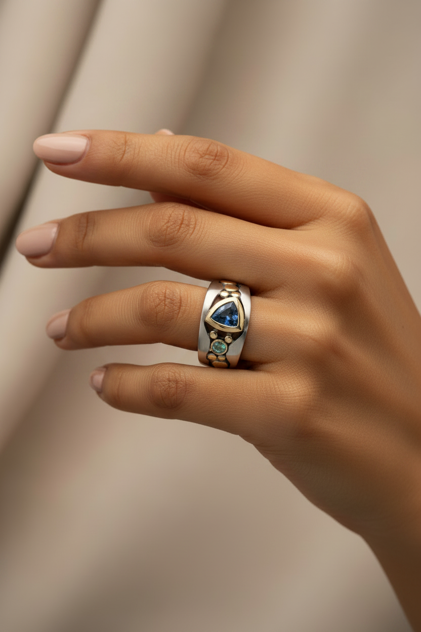 Vintage Blue Crystal Ring