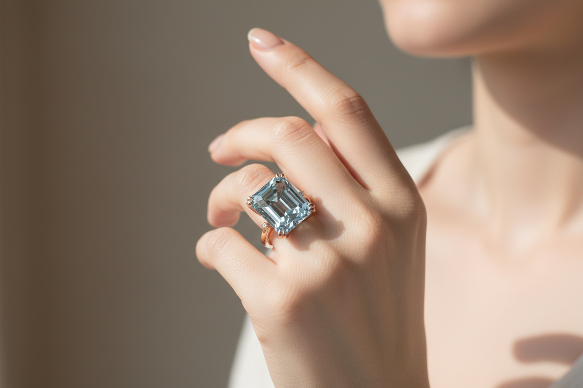 Vintage Blue Zirconia Ring