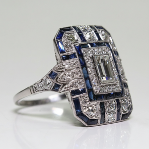 Vintage Silver & Blue Zirconia Ring