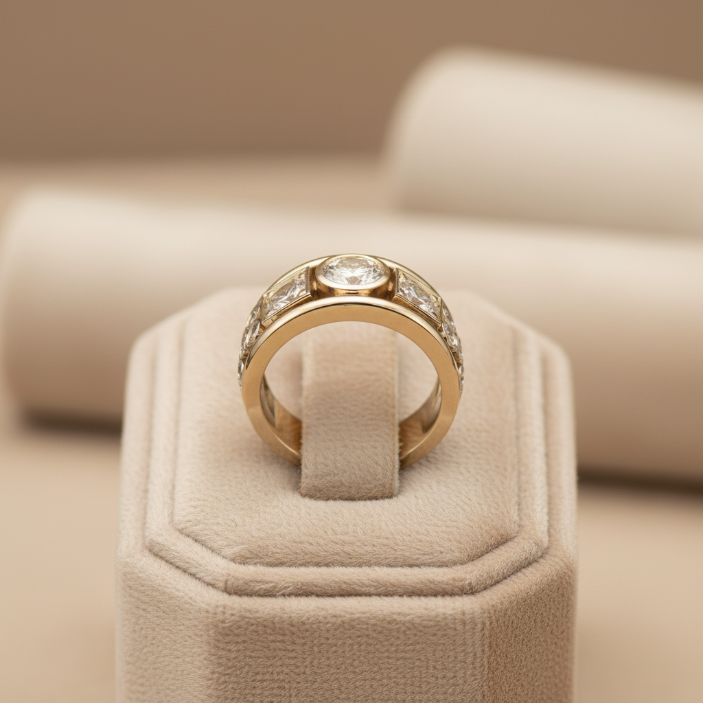 Cubic Zirconia Ring in Gold, Vintage