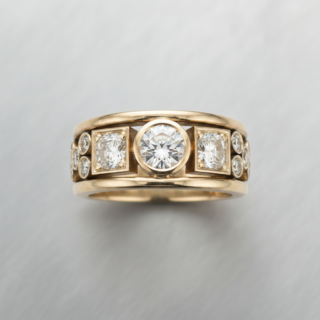 Cubic Zirconia Ring in Gold, Vintage