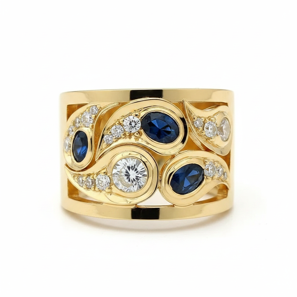 Vintage Golden & Zirconia Ring