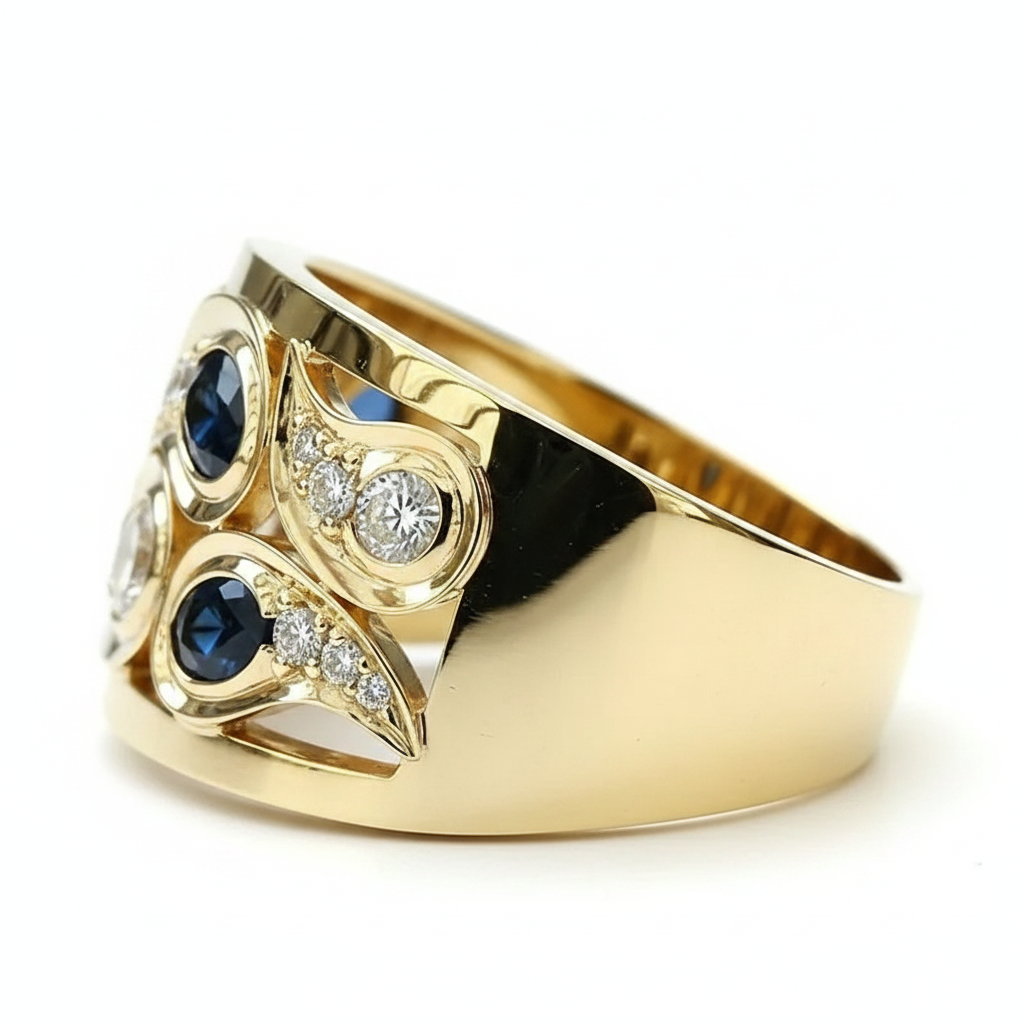 Vintage Golden & Zirconia Ring