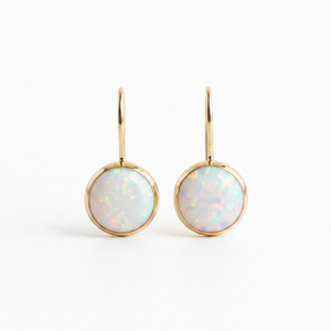 Vintage Opal Stone Gold Earrings