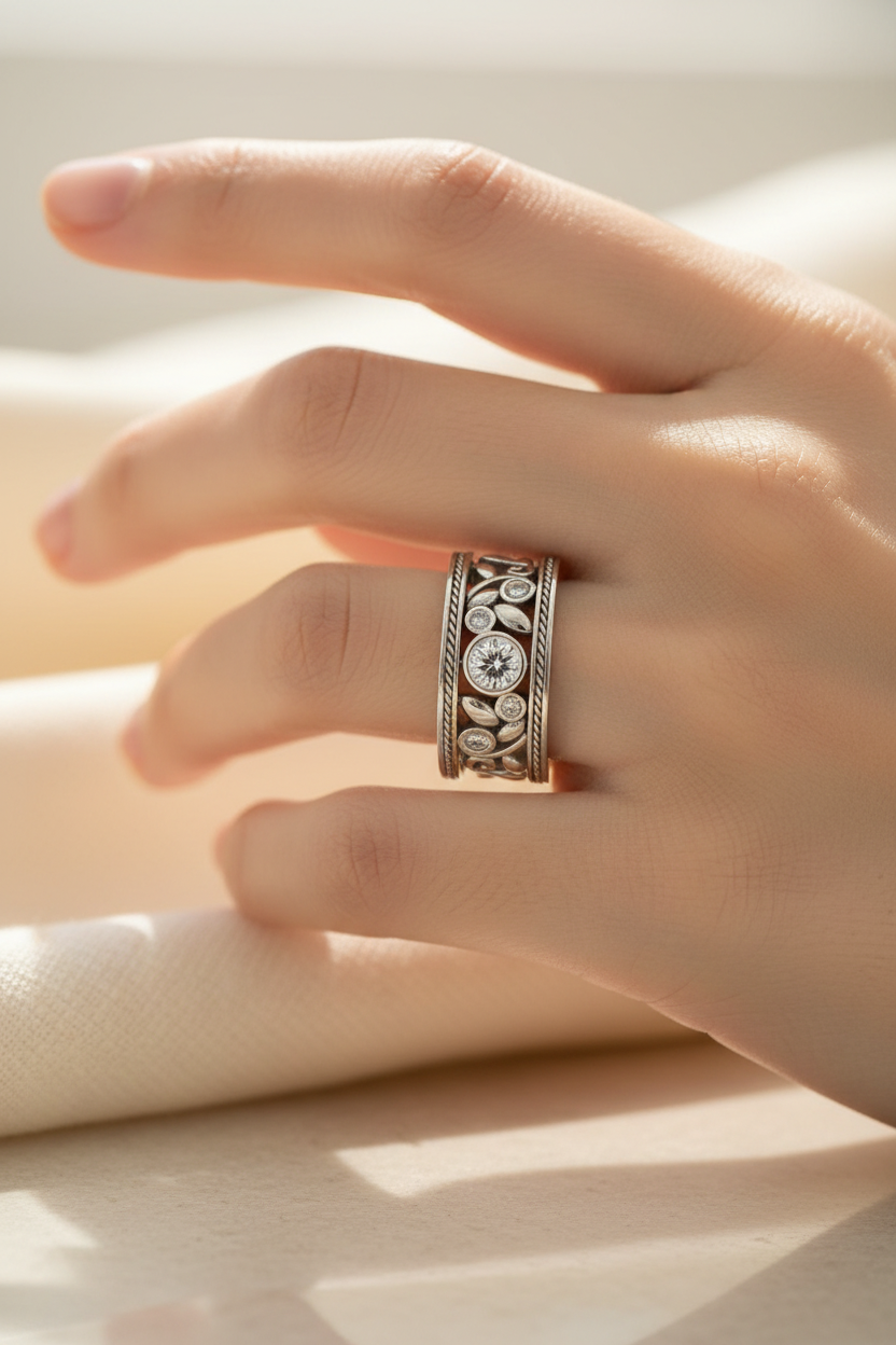 Vintage Silver & Zirconia Ring