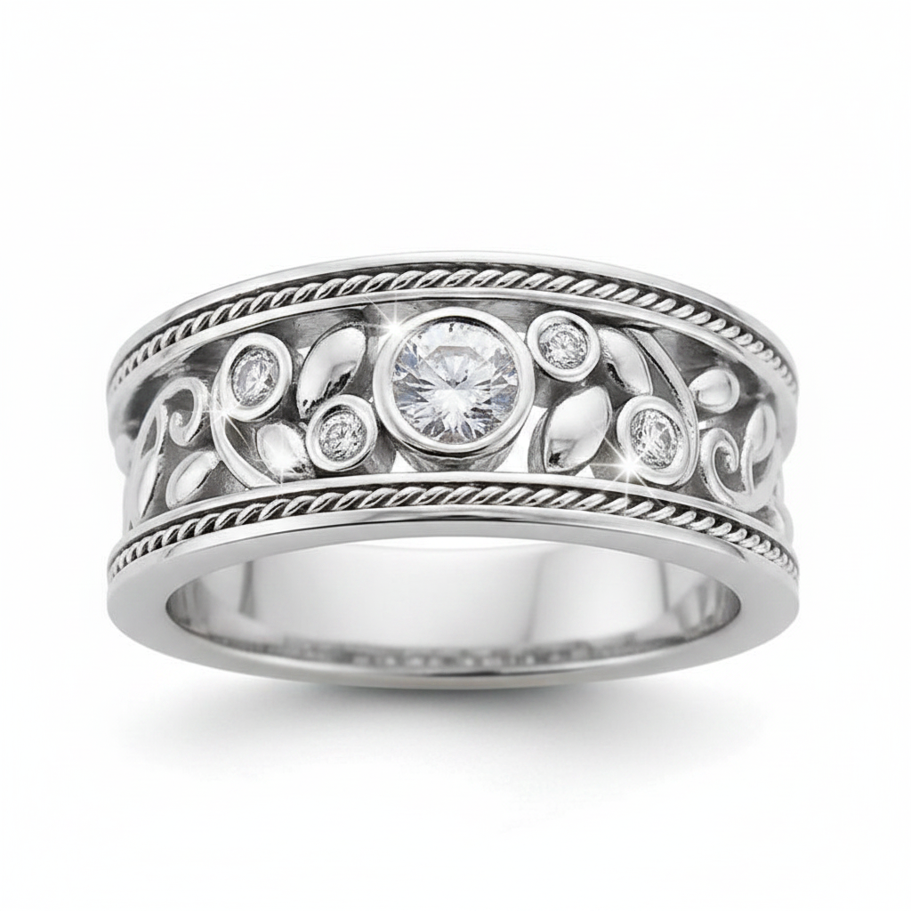 Vintage Silver & Zirconia Ring