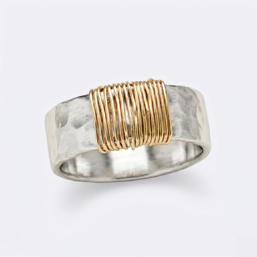 Vintage Golden Threads Silver Ring