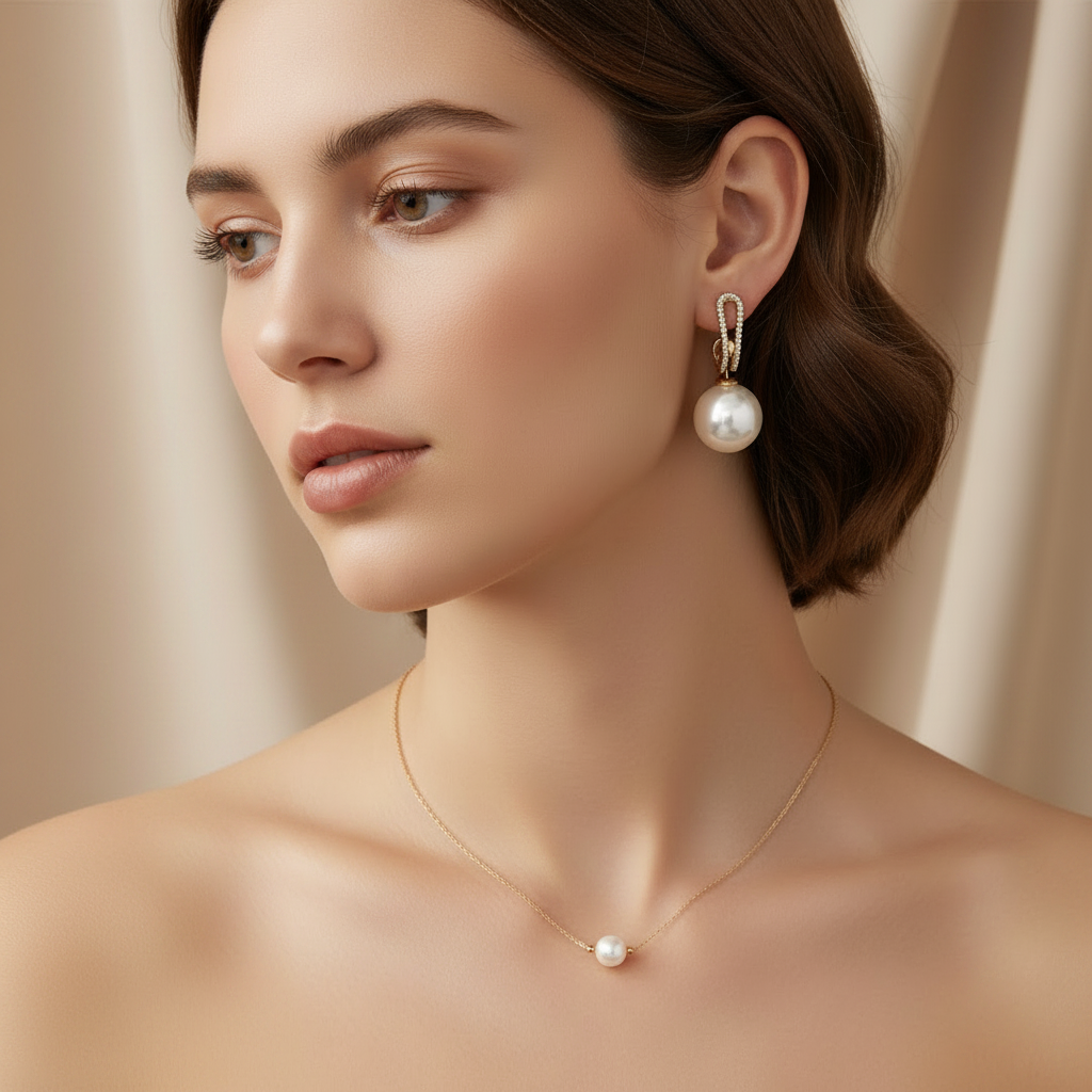 Elegant Pearl Earrings with Zirconias